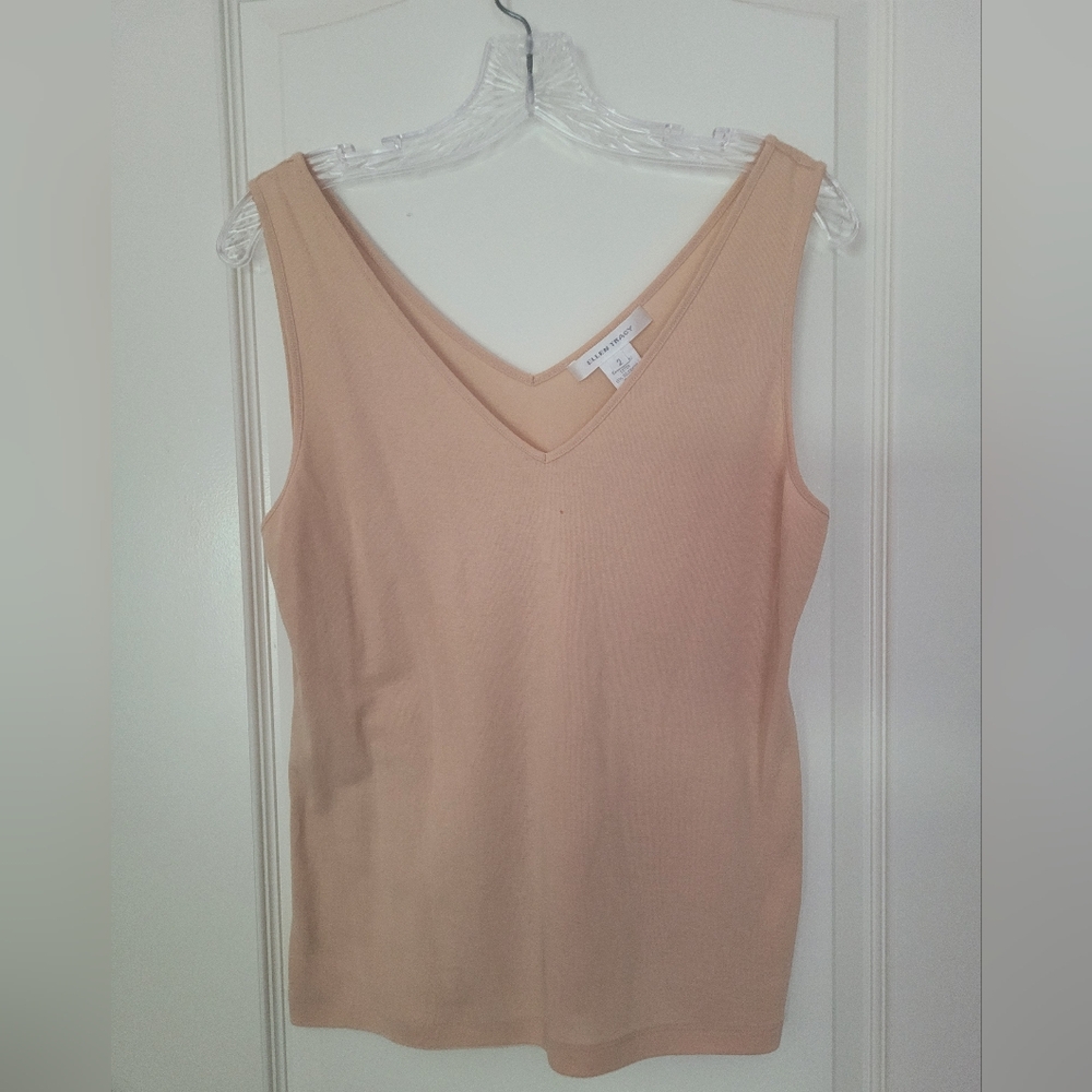 Ellen Tracy Cotton Blend Creme Tanktop